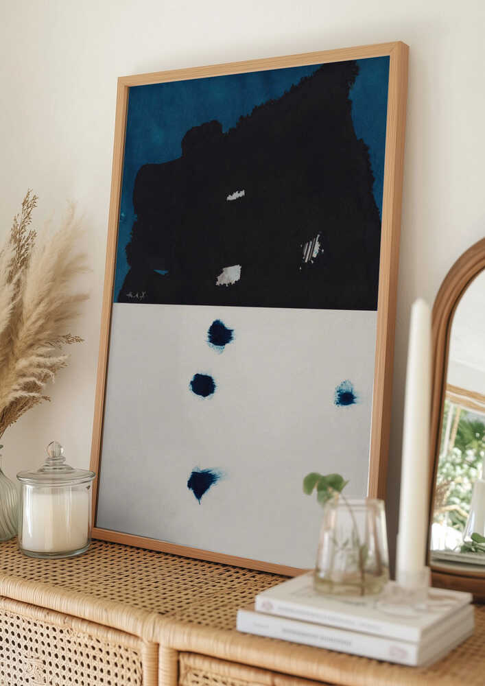 Poster mit abstrakter Indigotinte