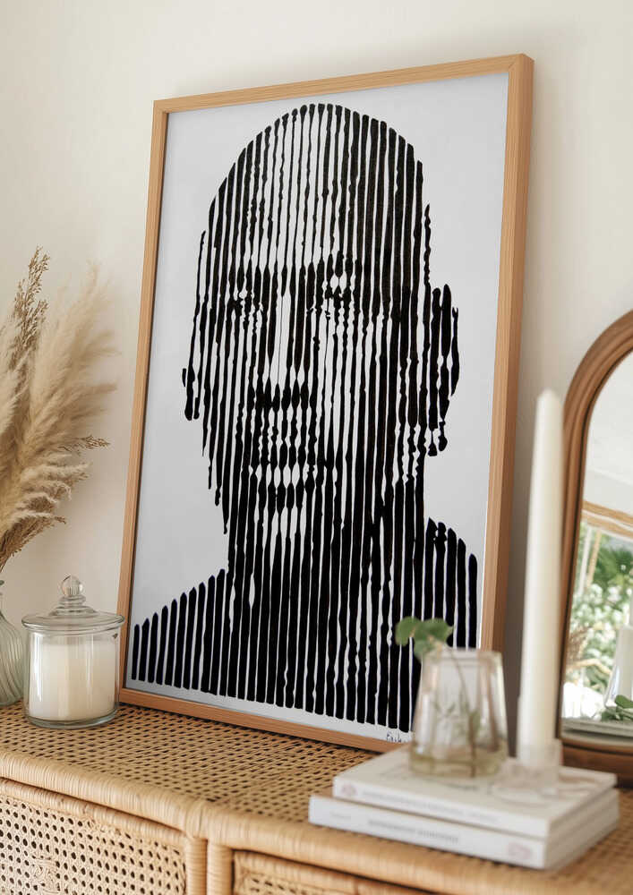 Poster „Abstraktes Gesicht aus Linien“