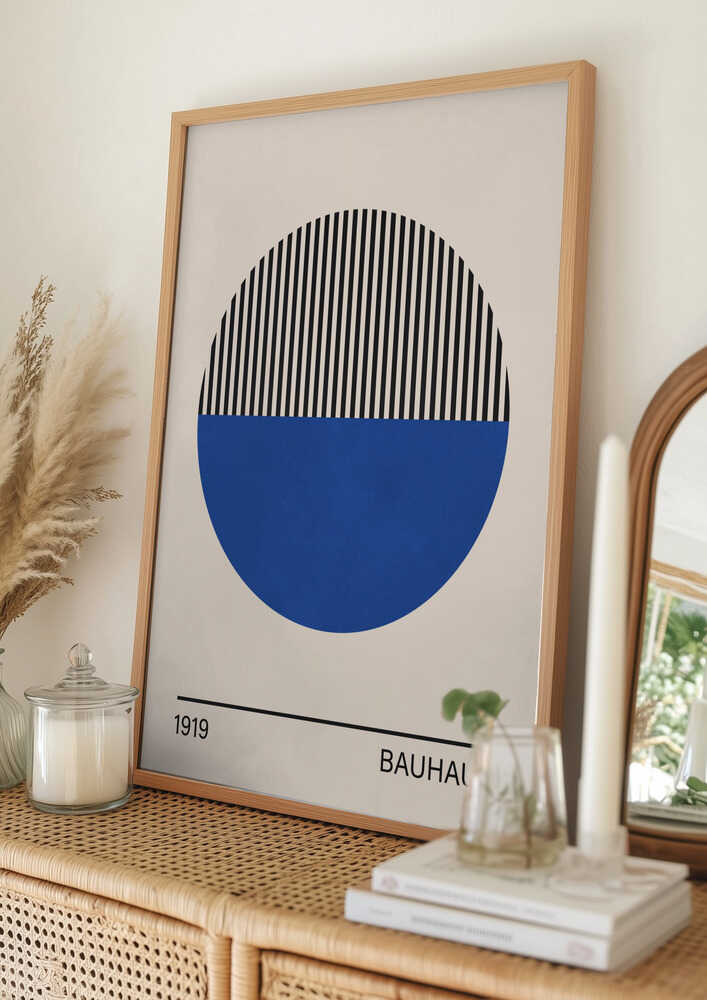 Geometric bauhaus 1919 Blue Circle Poster