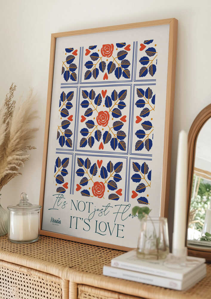 Poster mit botanischem Muster „Love Flowers“