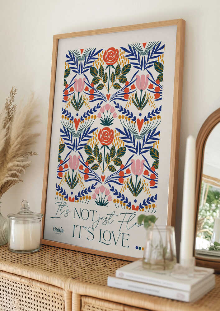 Farbenfrohes botanisches Love-Poster