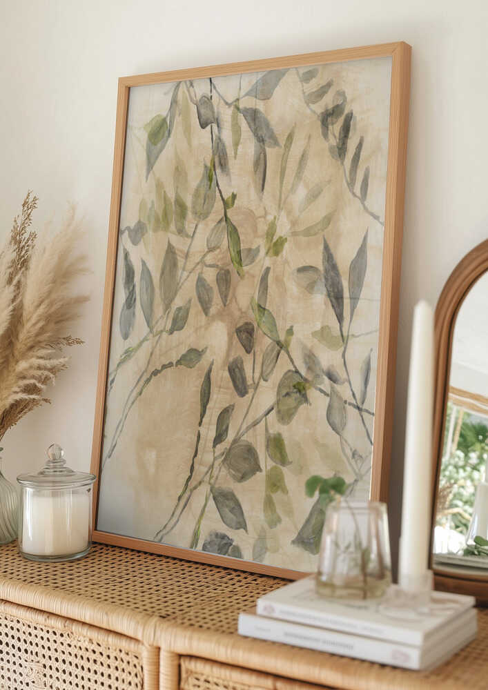 Zarte botanische Blätter – Poster