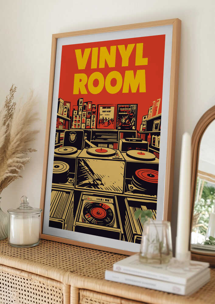 Retro-Schallplattenladen-Poster