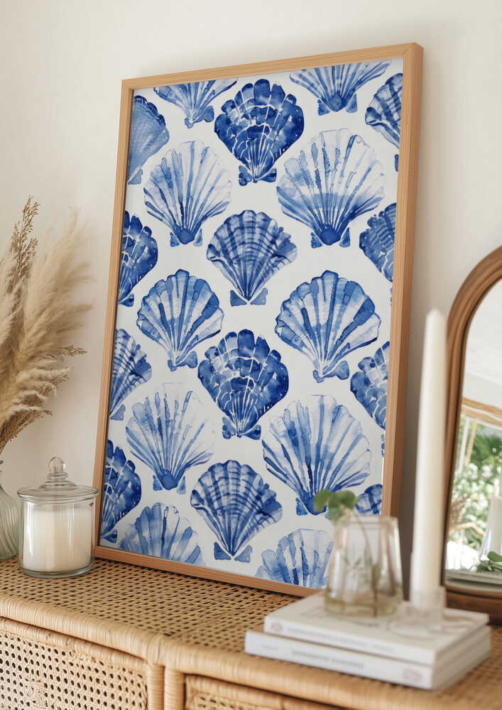 Poster „Harmonie der blauen Muschel“