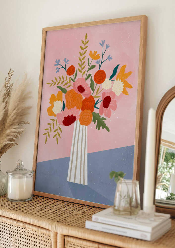 Moderne Blumenkomposition – Poster