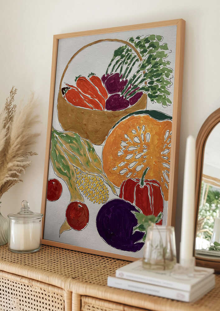 Poster mit farbenfroher Gemüseernte