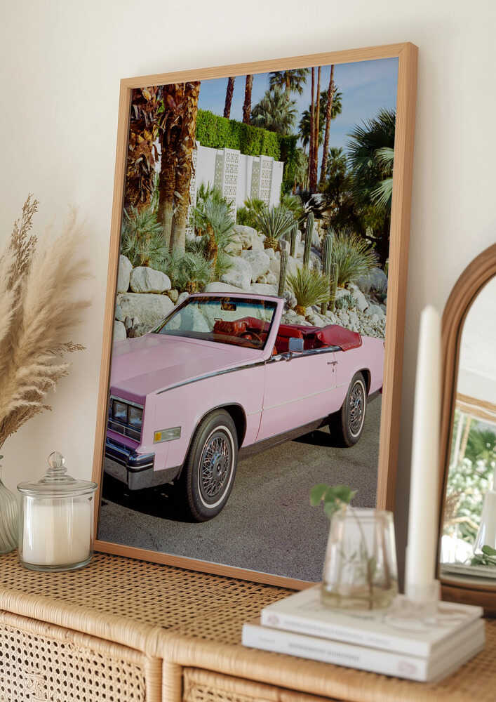 Iconic Pink Convertible Poster