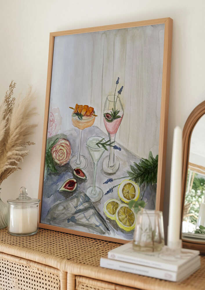 Poster mit sanften Sommerdrinks