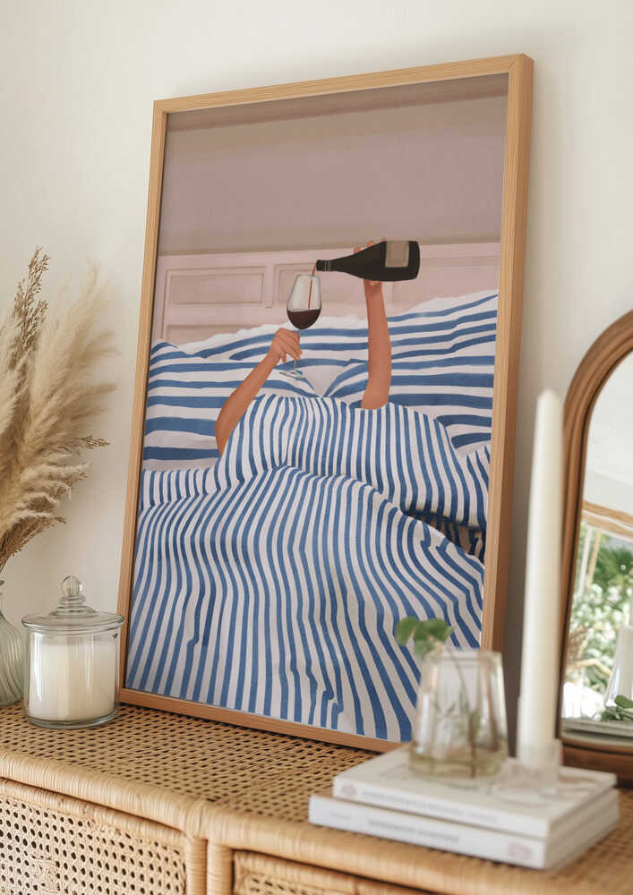 Wine In Bed Poster
