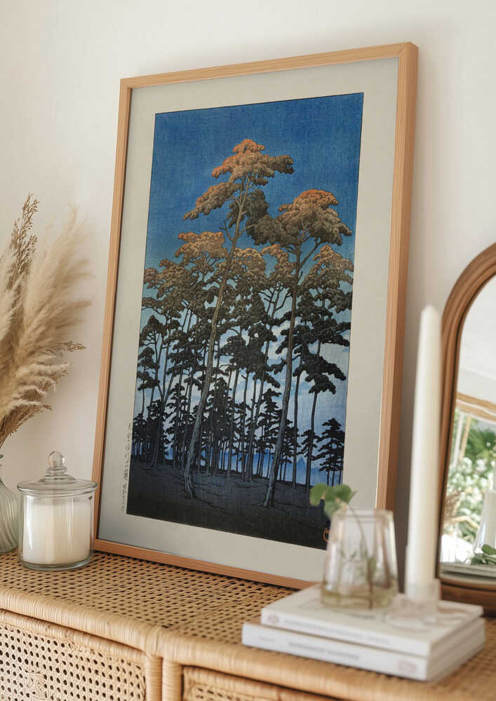 Poster „Hikawa-Park in Omiya (1930)“ von Kawase Hasui und Watanabe Shozaburo
