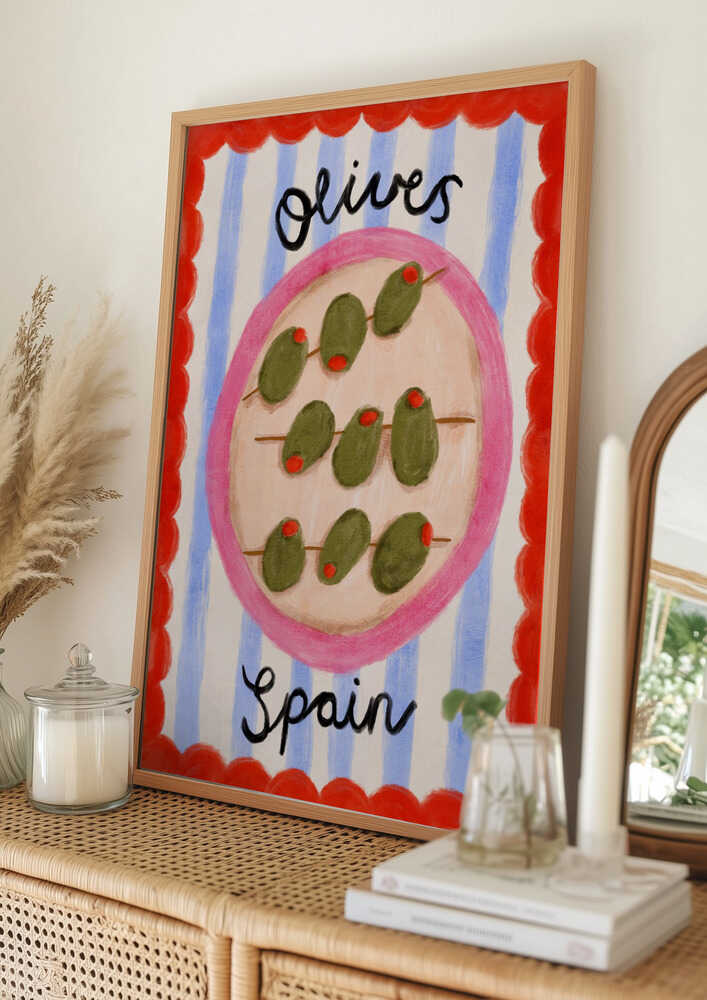 Teller mit spanischen Oliven – Poster