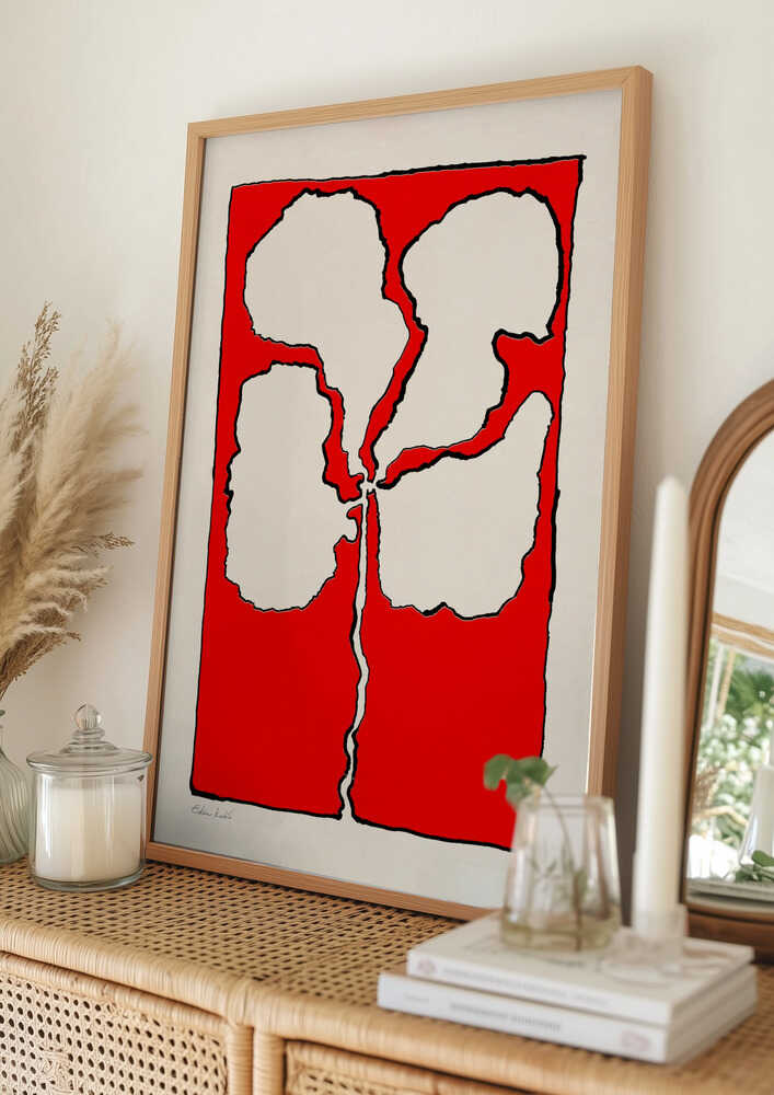 Poster mit roter Blume
