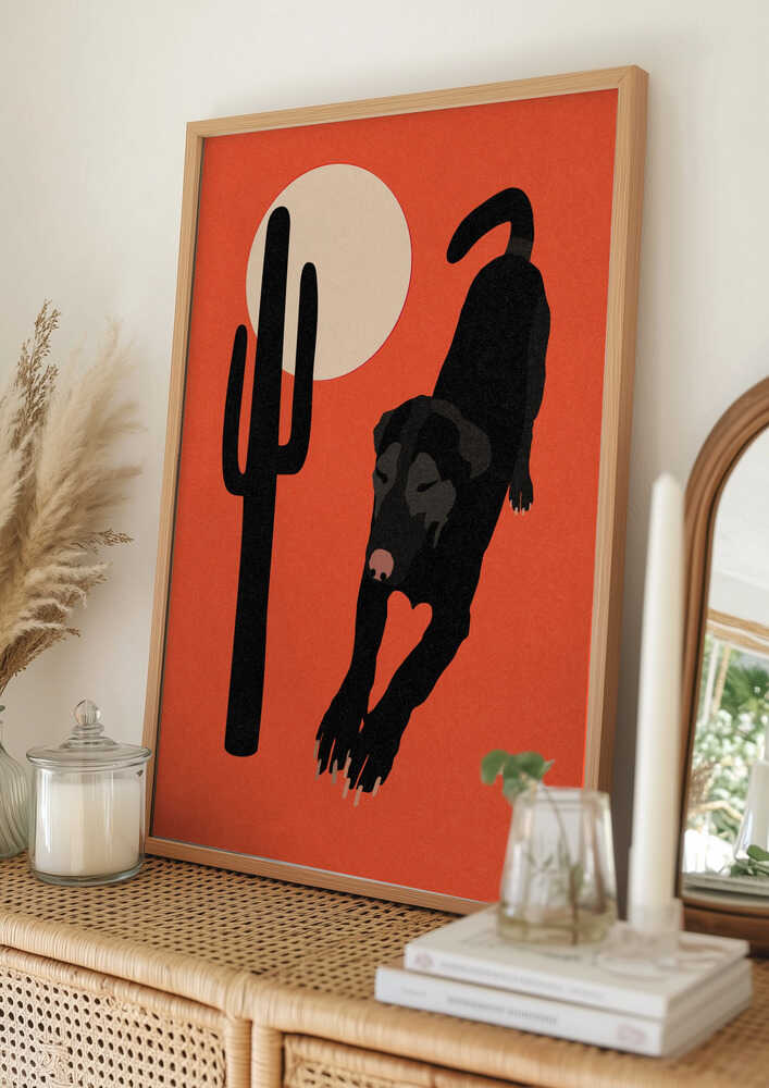 Black Desert Dog Poster