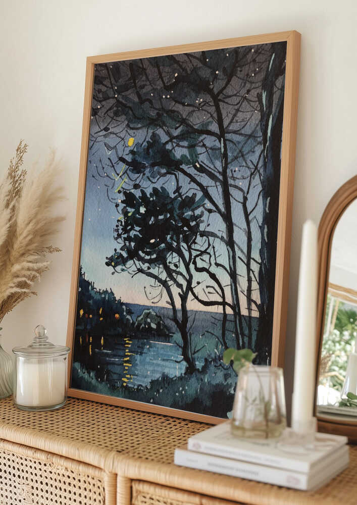 Magical Night Reflections Poster