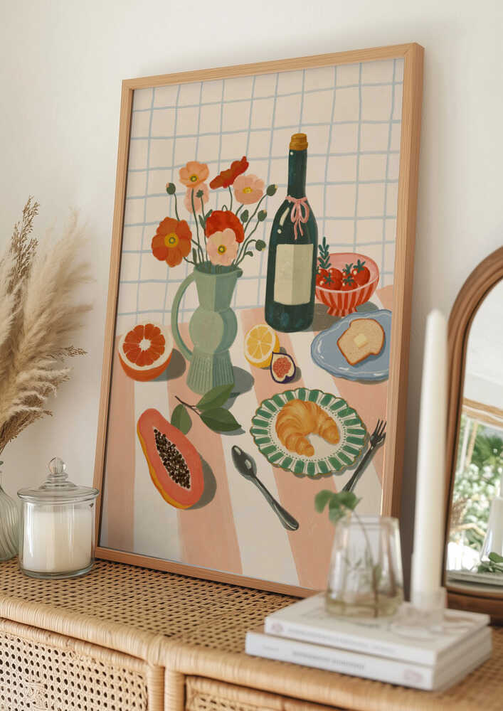 Colorful Breakfast Still Life Poster