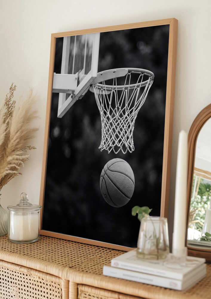 Poster „Basketball-Wurf auf den Korb“