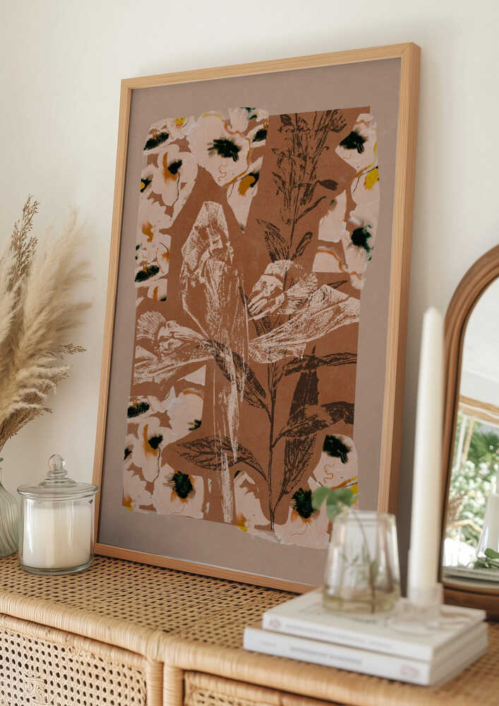 Earthy Floral Collage Poster