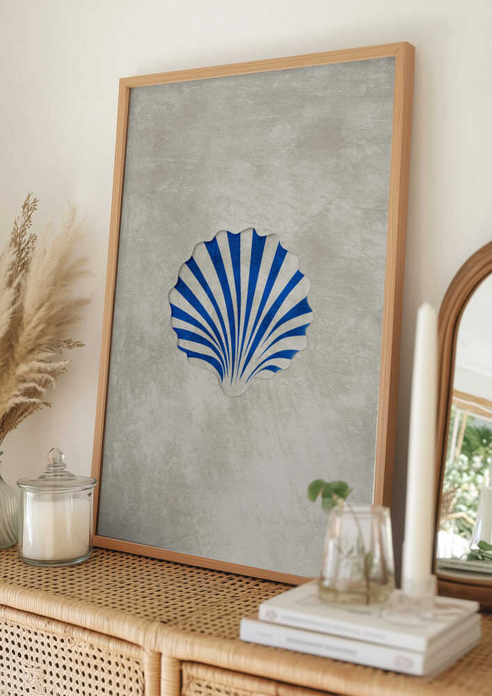 Poster mit blauer Muschelkante