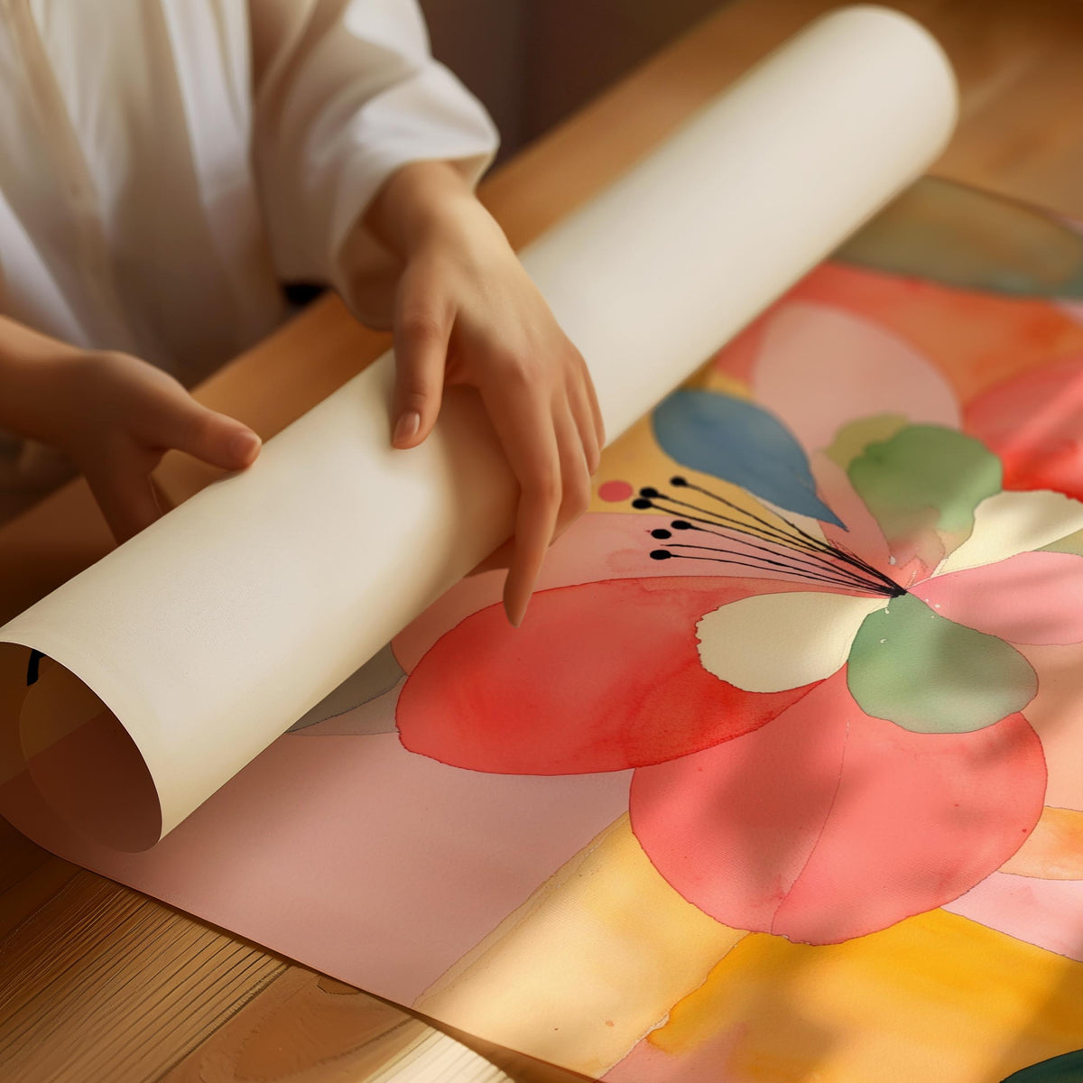 Paul-Klee-Poster mit floraler Abstraktion – Zarte moderne Blumenkunst