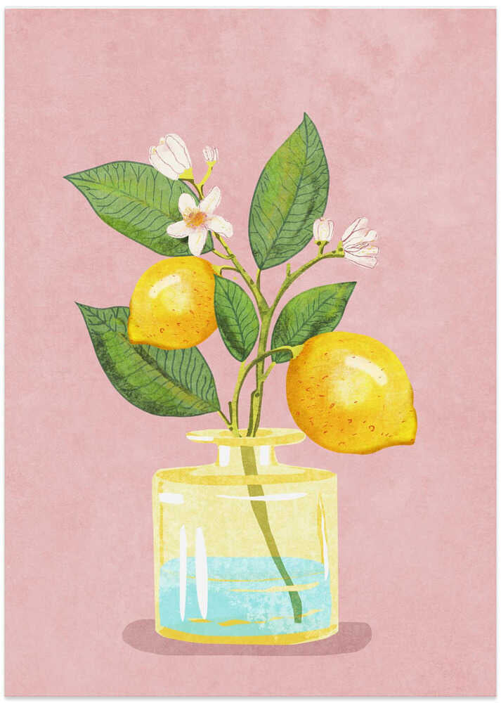 Zitronenbündel in einer Vase – Poster
