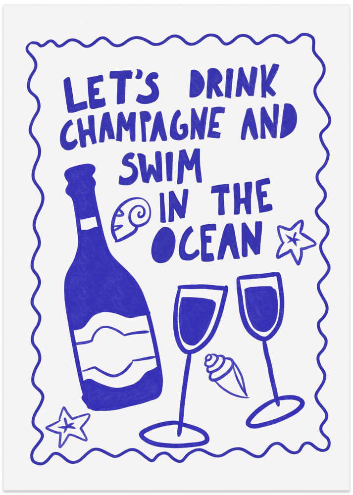 Champagne and Ocean Poster