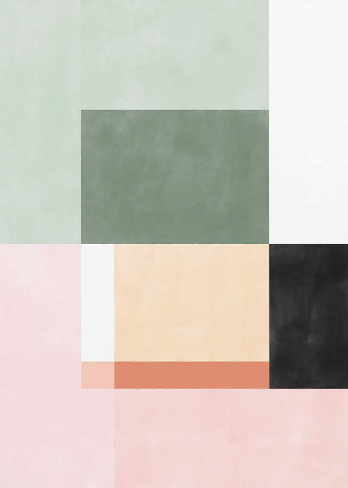 Abstrakte Komposition mit geometrischen Formen – Poster