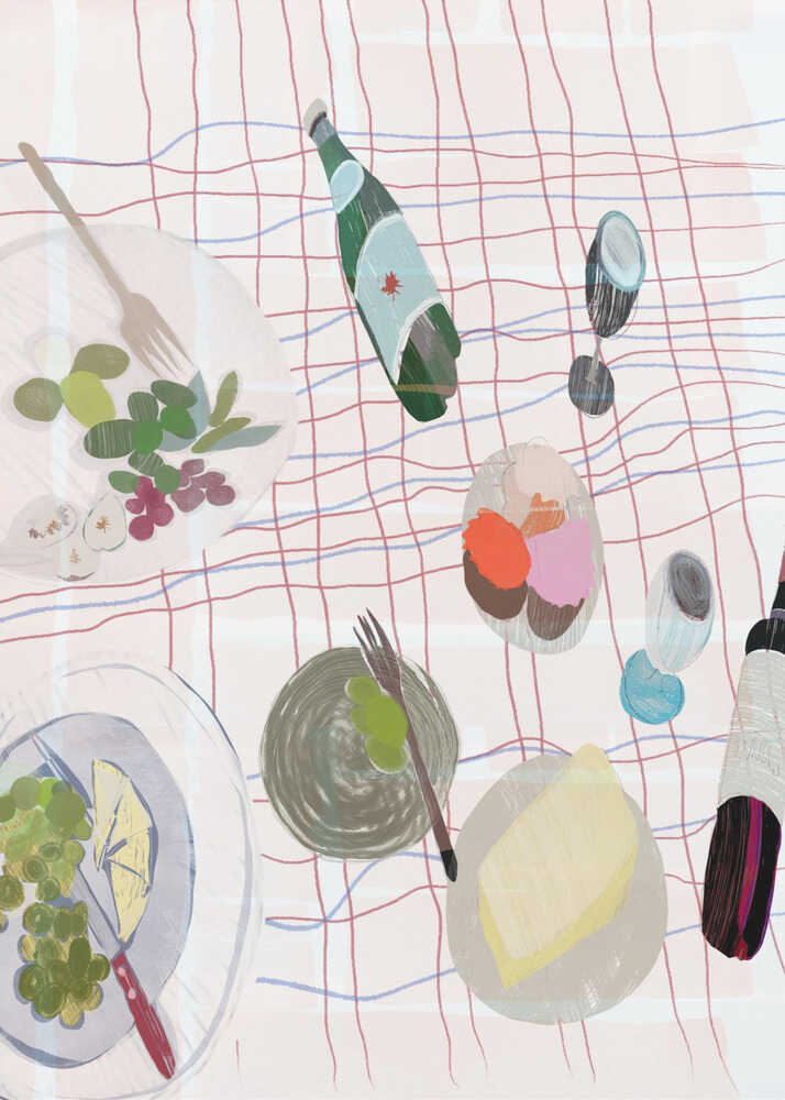 Poster mit sommerlichem Picknick