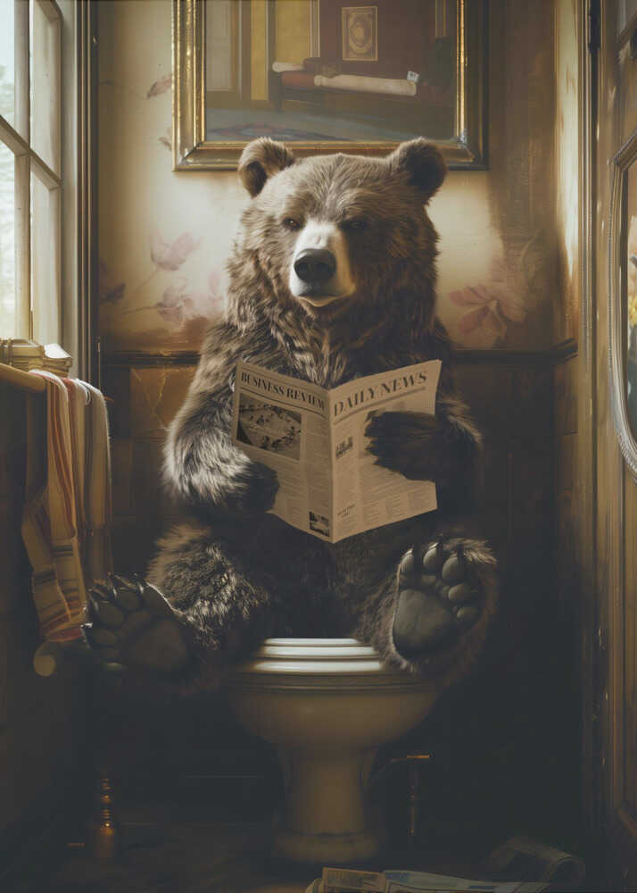 Poster „Bär liest Zeitung“