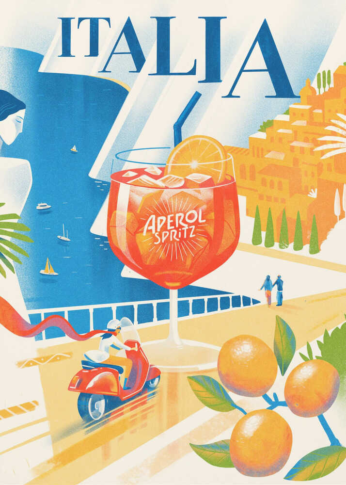 Poster mit italienischer Sommerküste