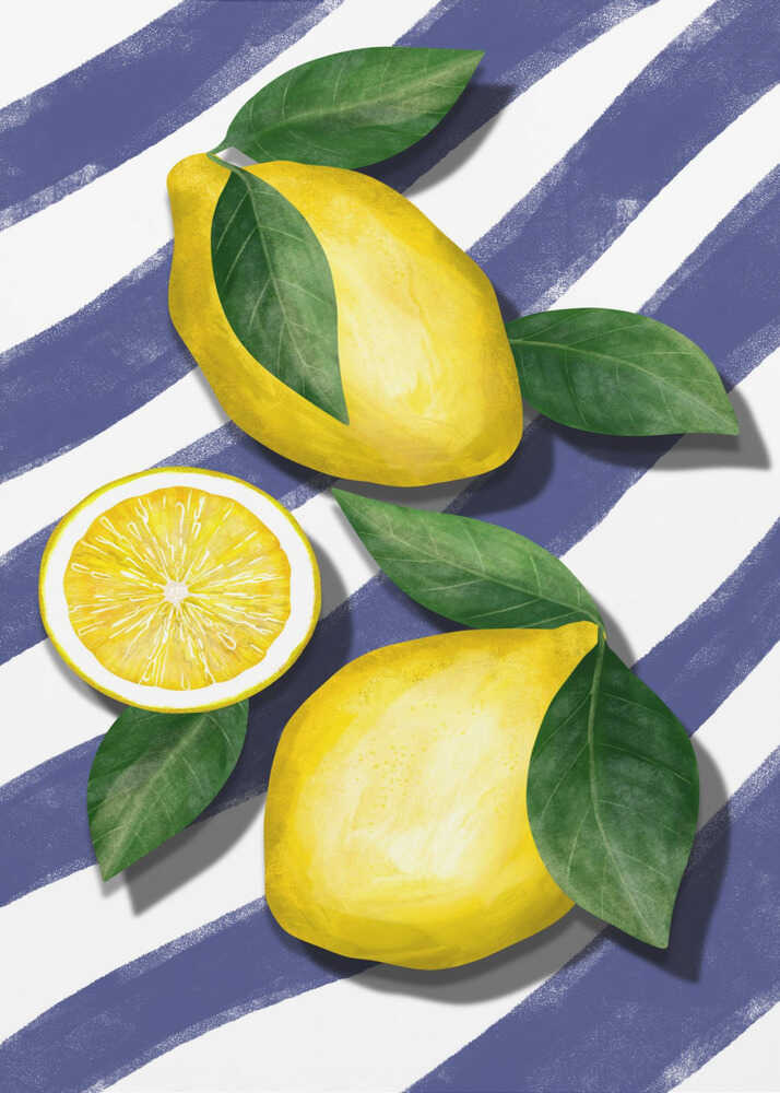 Zesty Lemon Stripes Poster