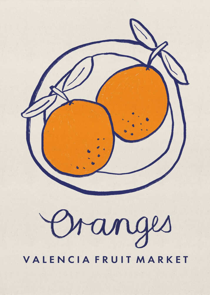 Valencia Market Oranges Poster