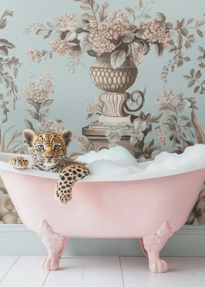 Poster „Babyjaguar im Schaumbad“