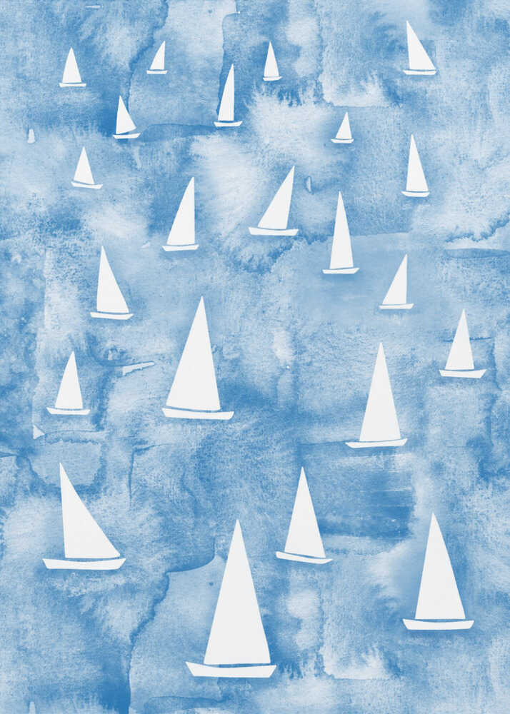 Weiße Segelboote – Poster