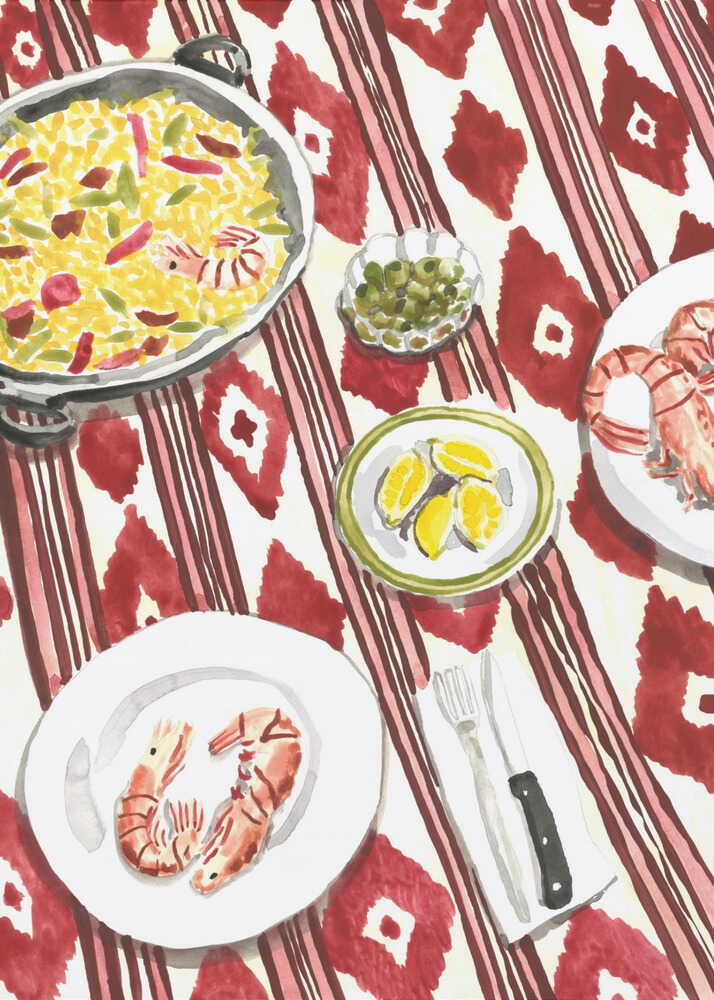 Poster mit spanischem Paella-Gericht
