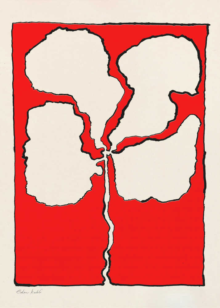 Poster mit roter Blume