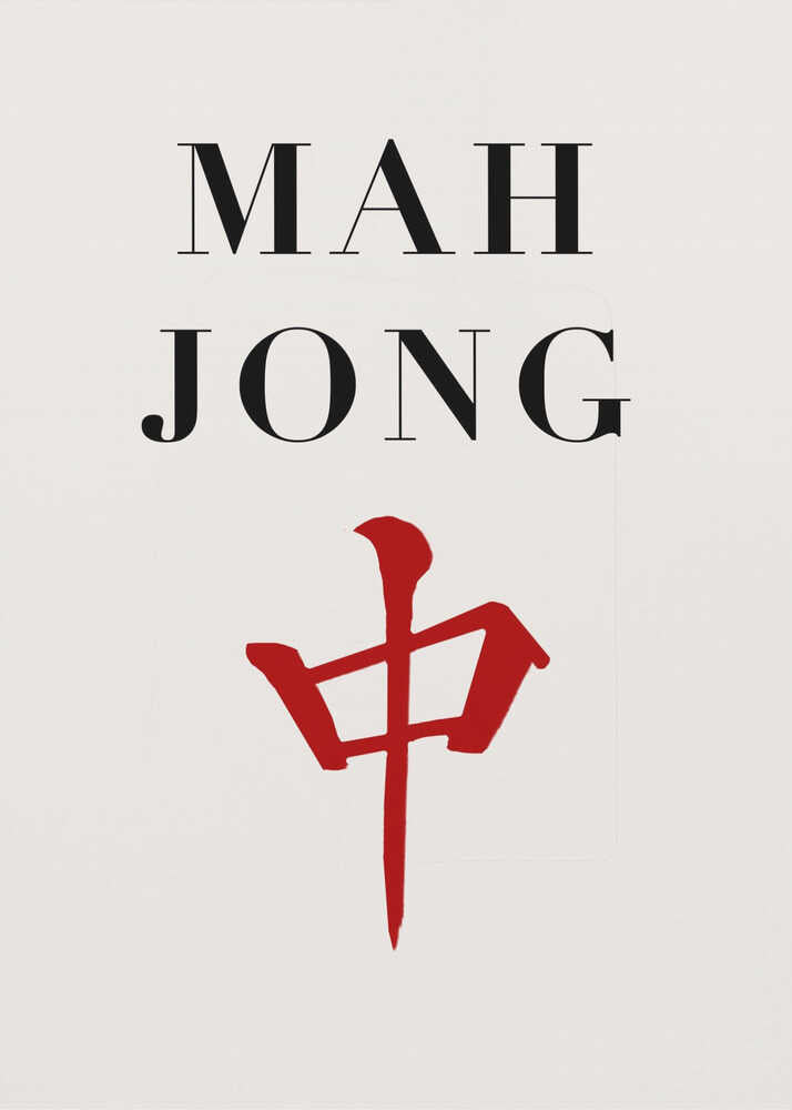 Poster „Mahjong-Spielstein Roter Drache“
