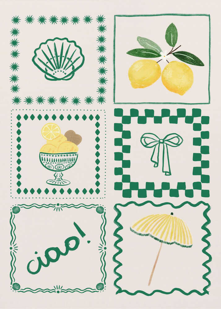 Poster mit fröhlichem italienischem Sommer