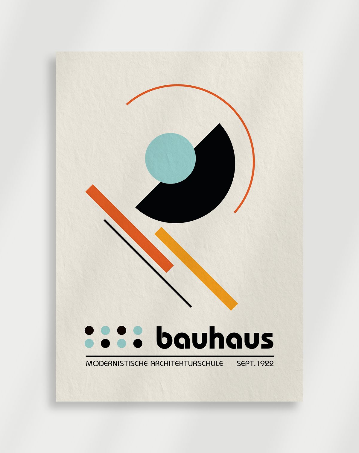 Bauhaus-Poster mit abstraktem Vogel