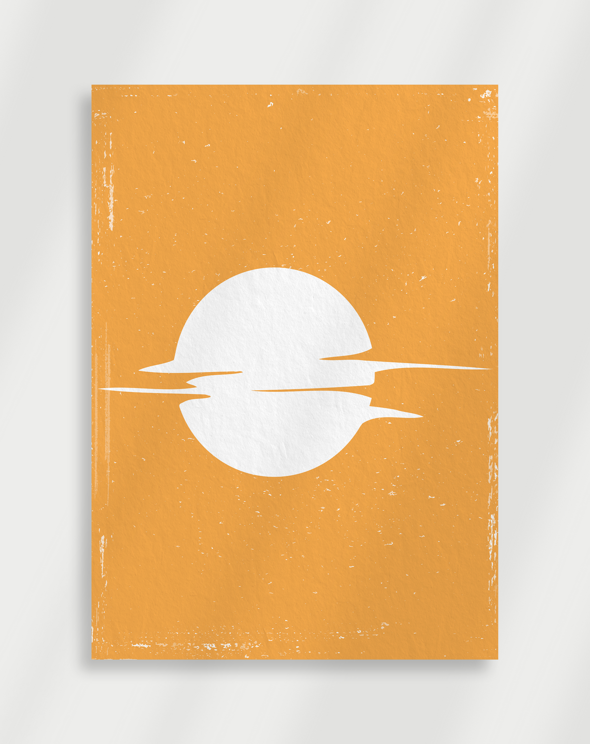 Kunstposter mit gelbem Sonnenuntergang