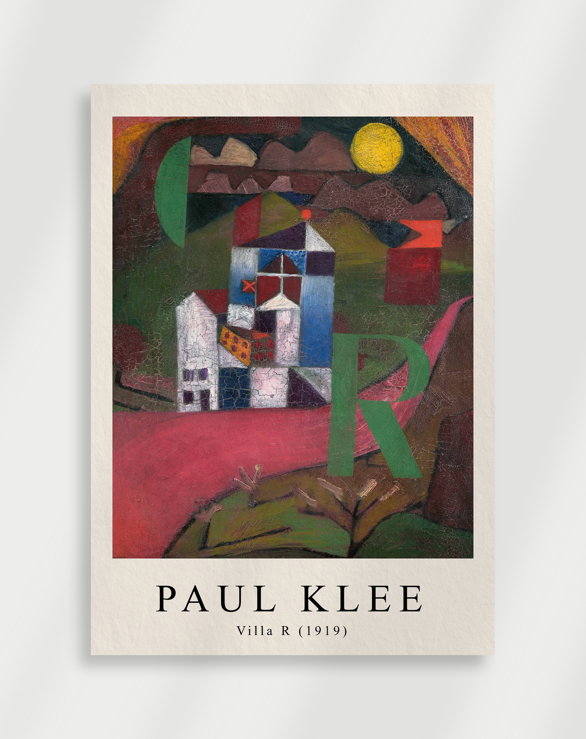 Abstract house composition with bold colors and geometric structure by Paul Klee