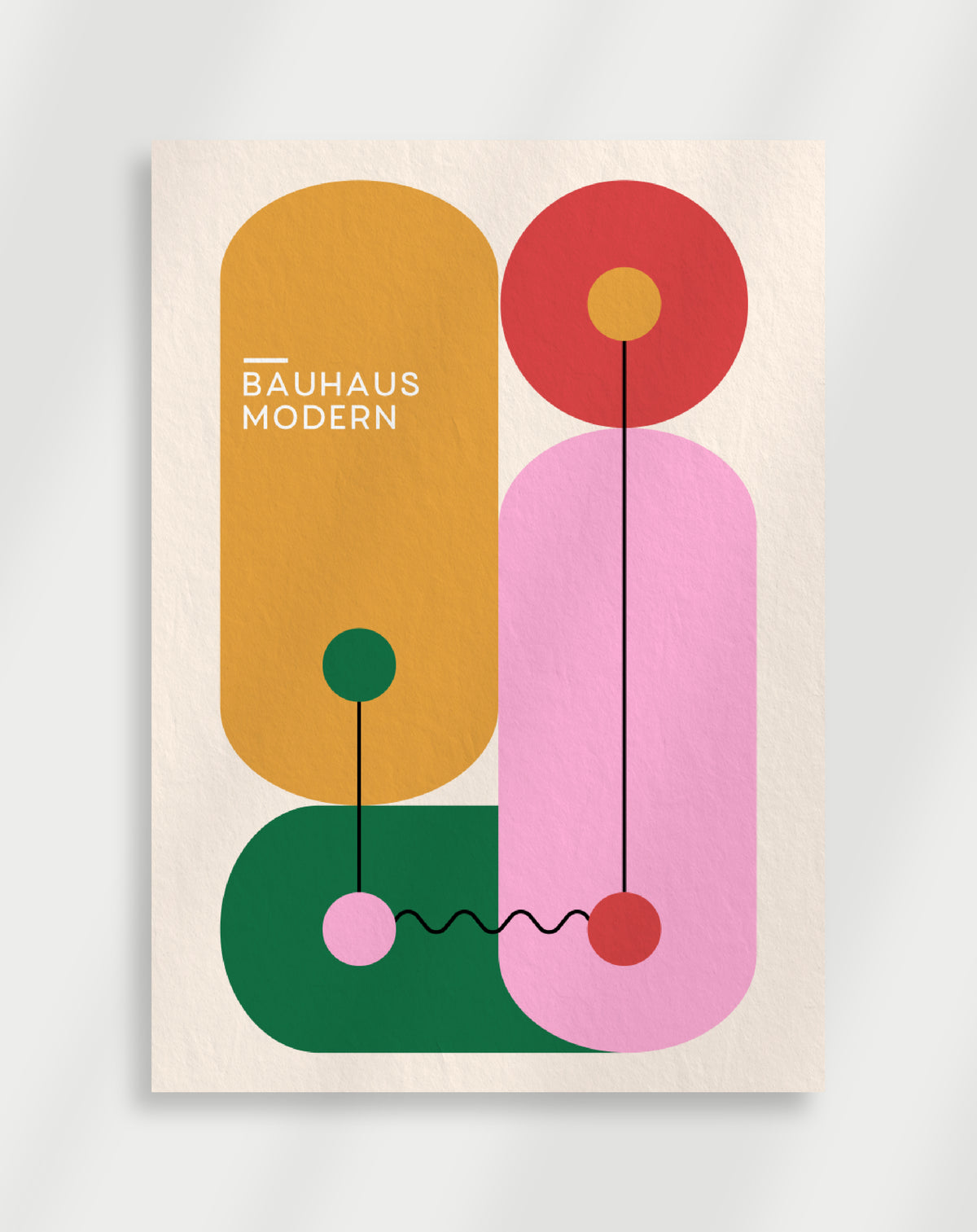 Abstraktes Bauhaus-Poster mit Farbblöcken
