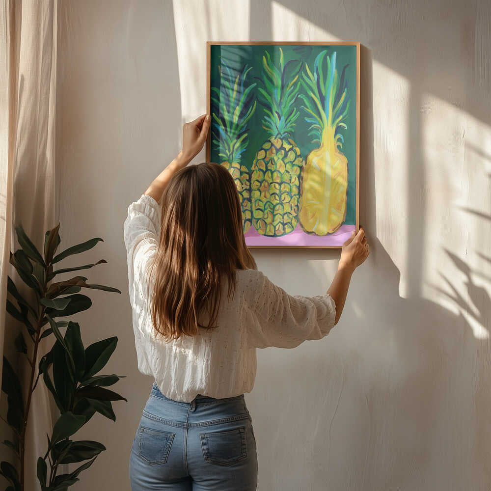 Vibrant Tropical Pineapples Poster