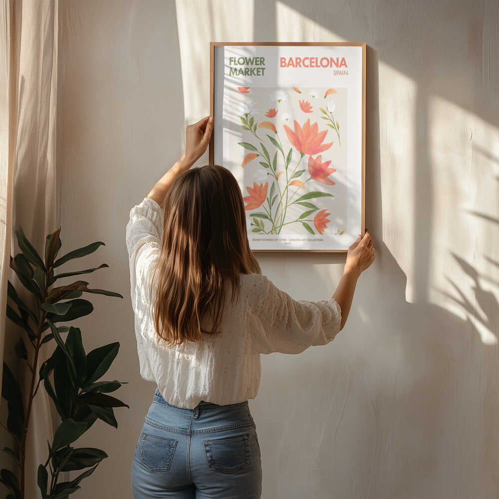 Barcelona Blooms Poster
