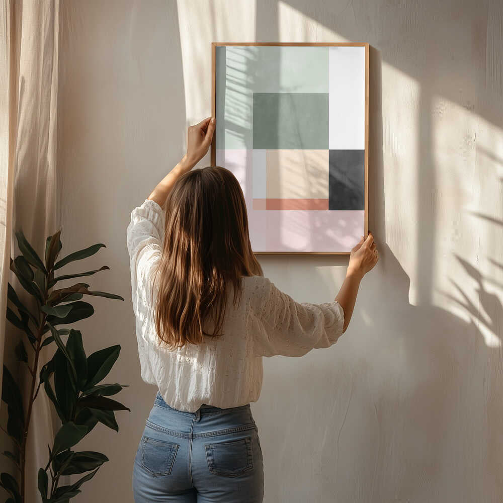 Abstract Composition With Geometric Shapes Poster