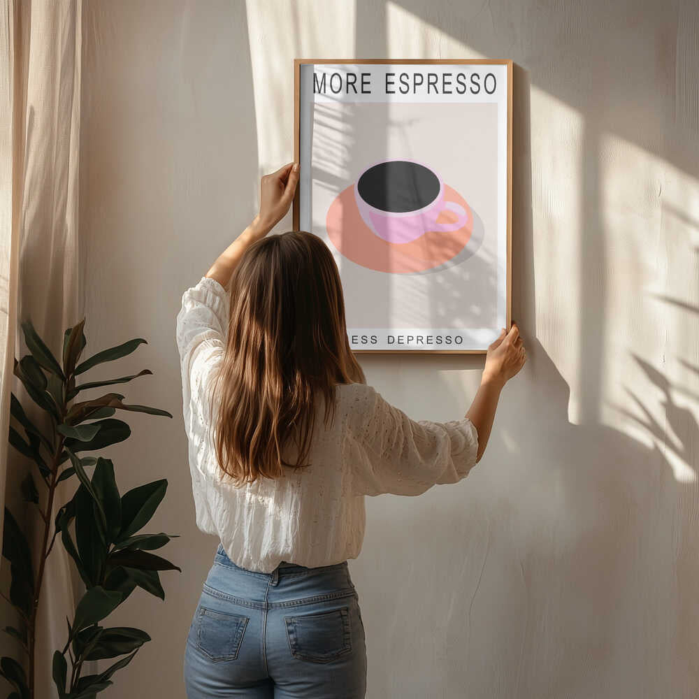 Mehr Espresso, weniger Depresso – Poster