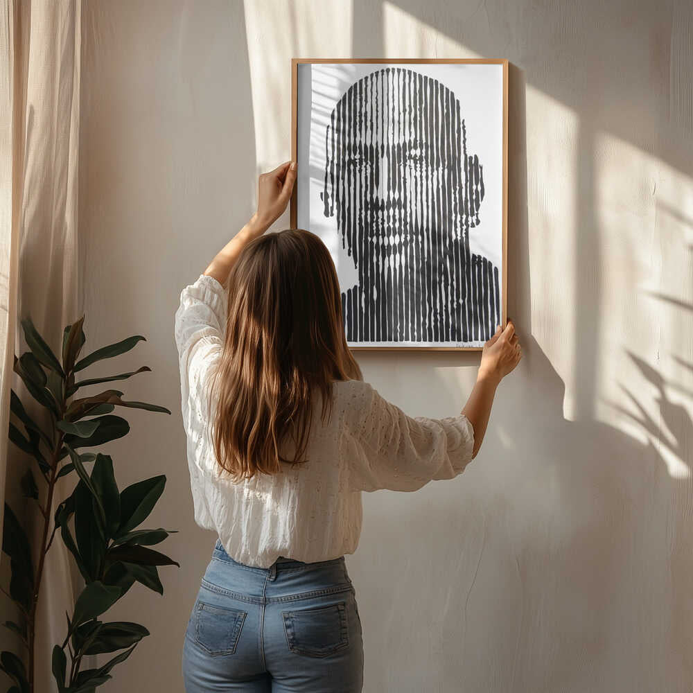 Poster „Abstraktes Gesicht aus Linien“