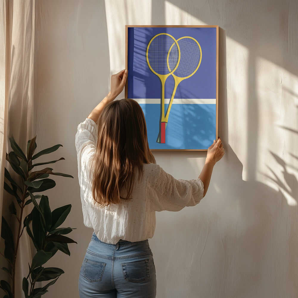 Poster „Badmintonschläger aus Holz“
