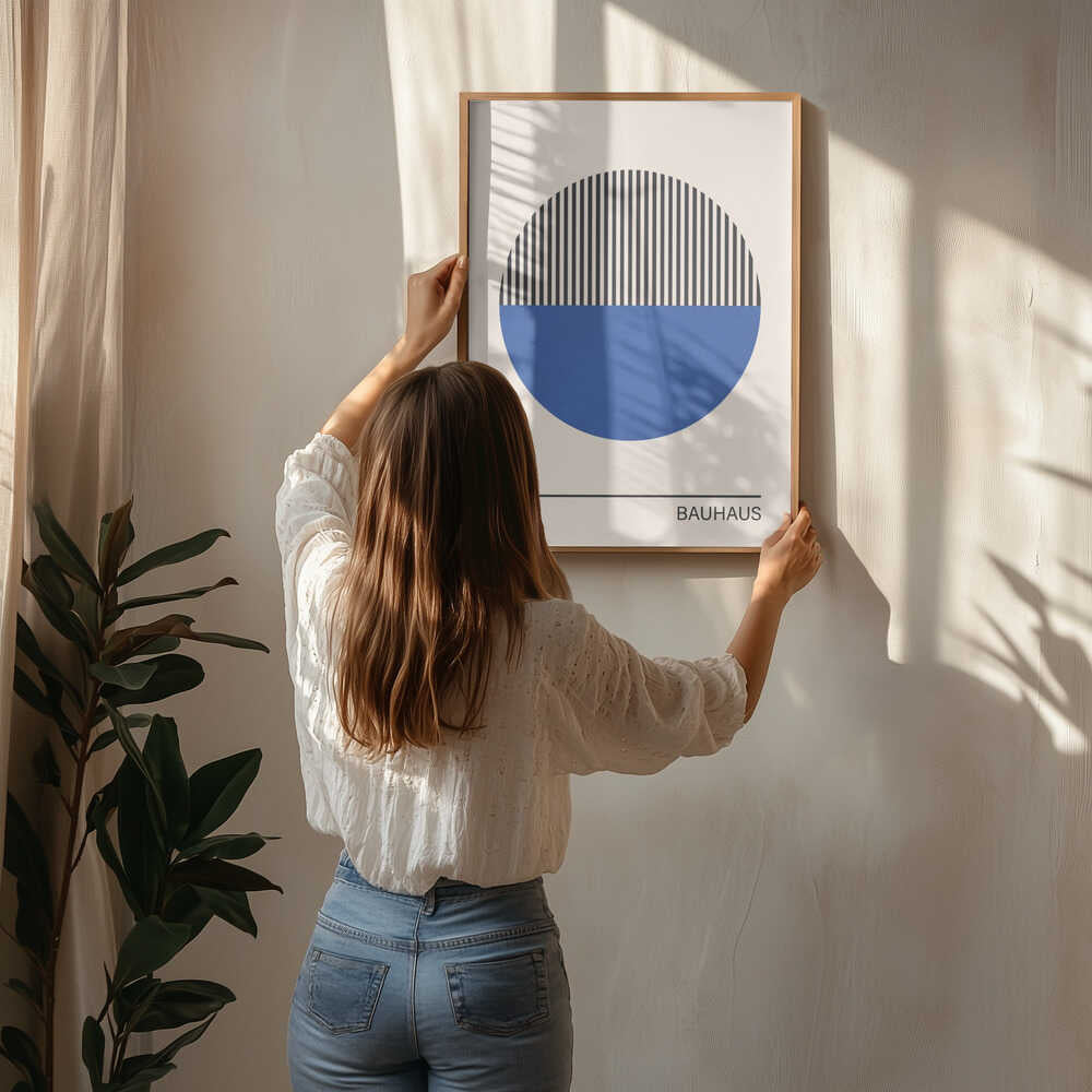 Geometric bauhaus 1919 Blue Circle Poster