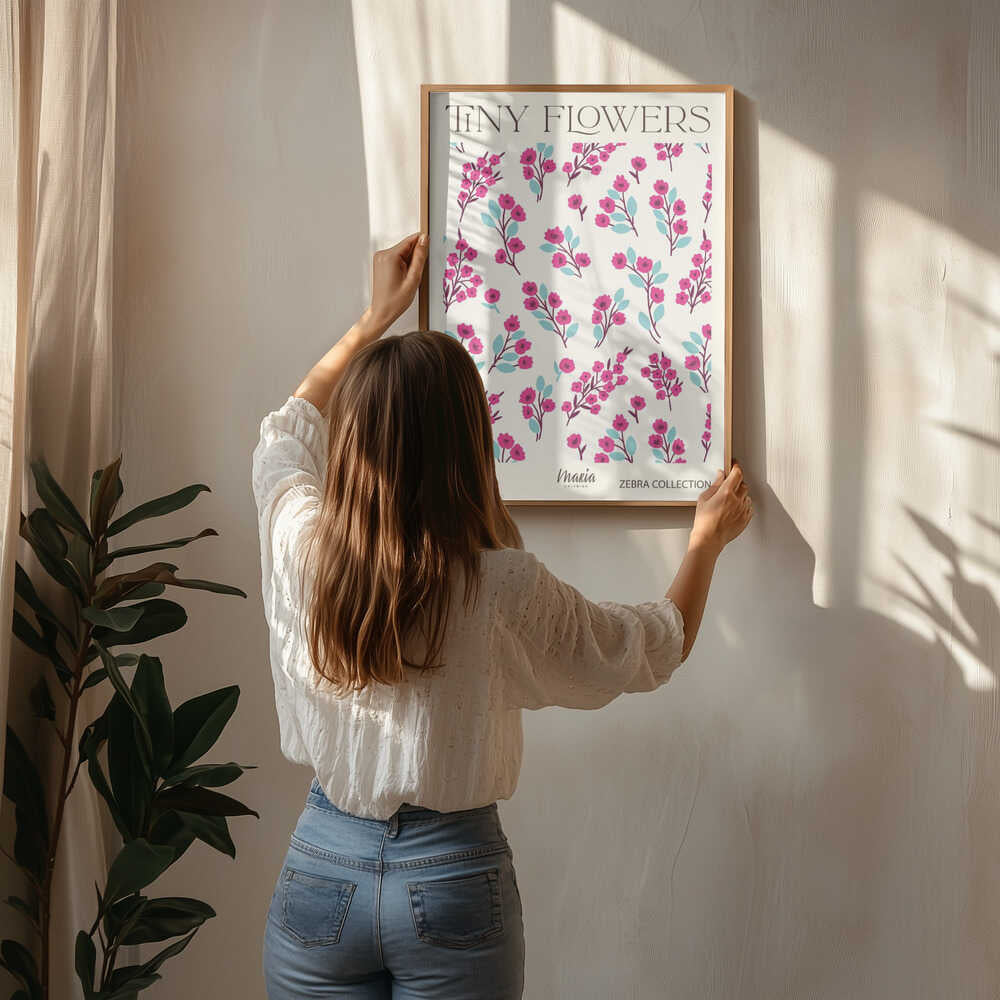 Kleine rosa Blüten, Poster