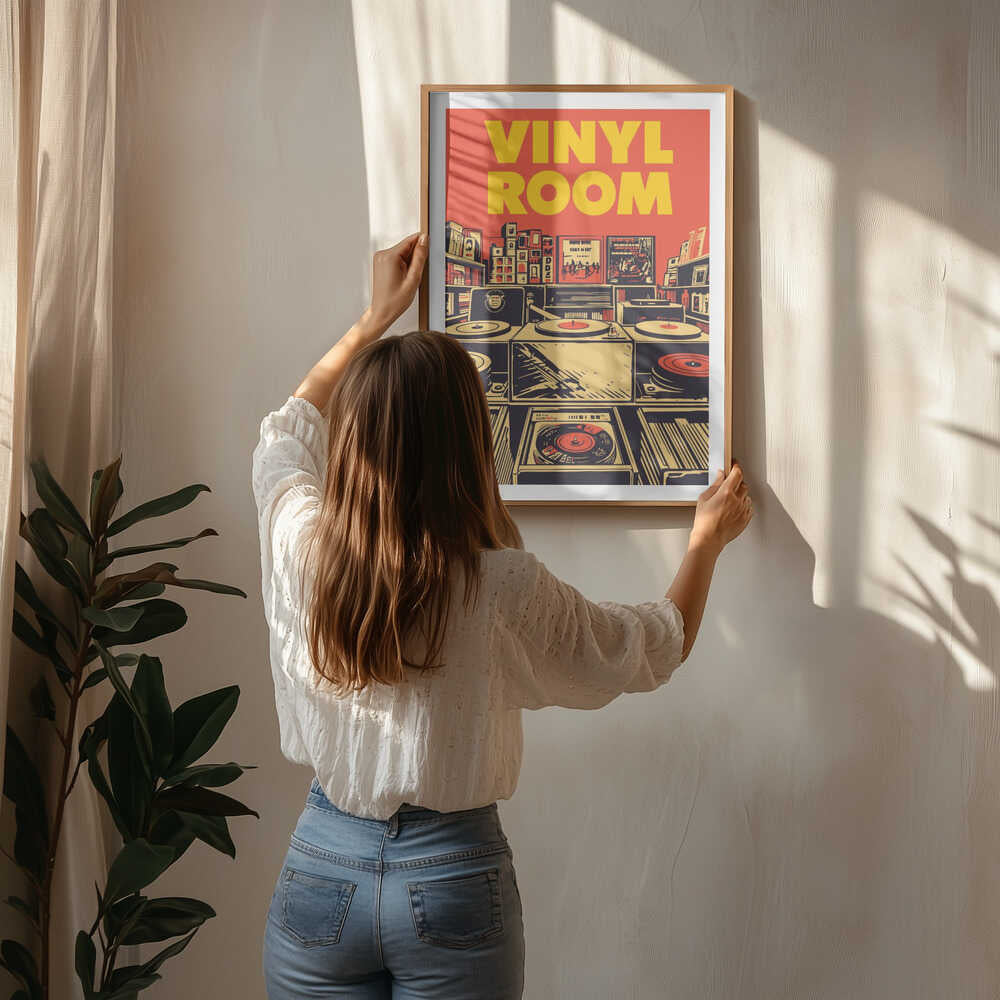 Retro-Schallplattenladen-Poster